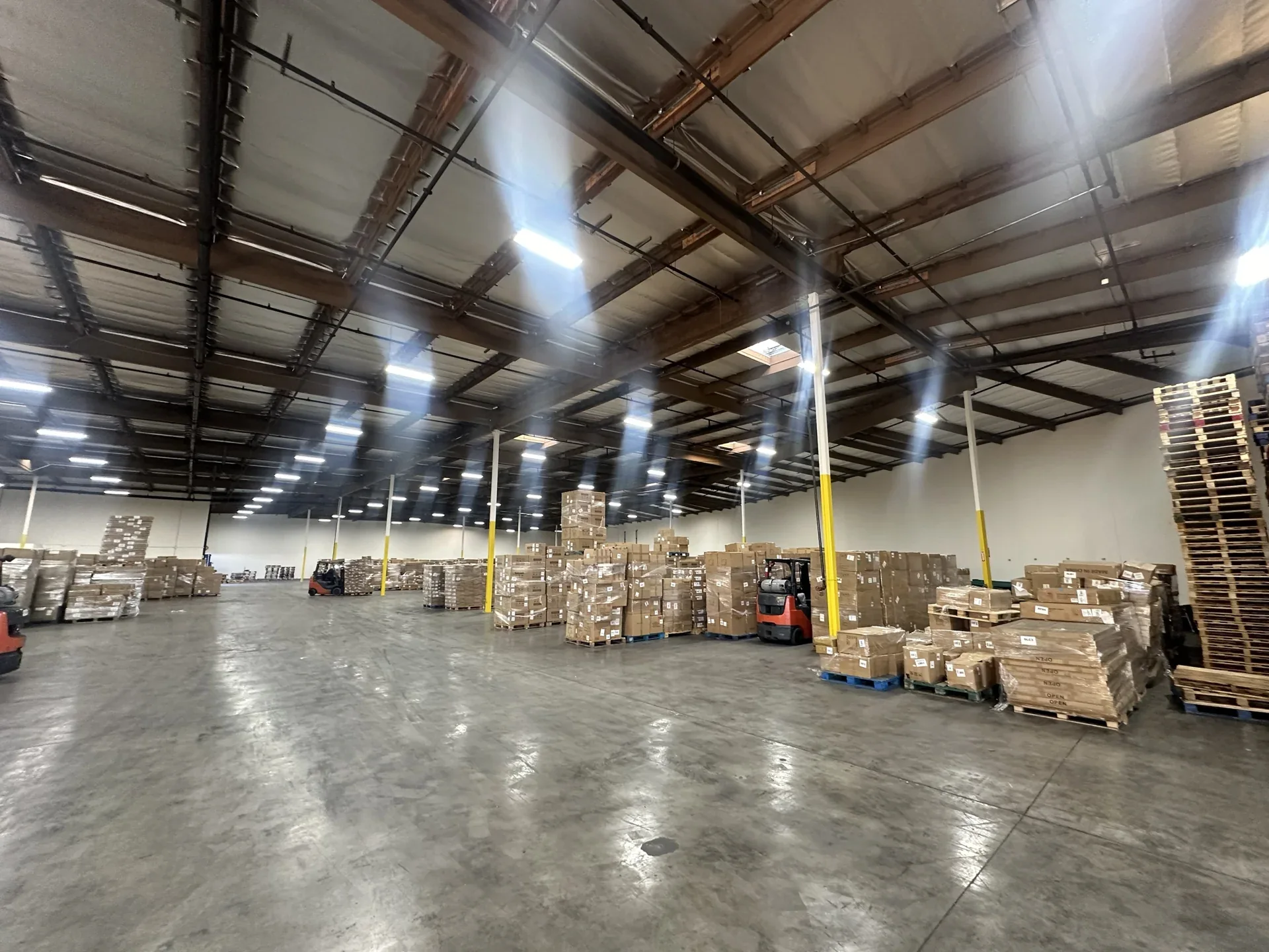 Packaged freight staged in the ANL warehouse