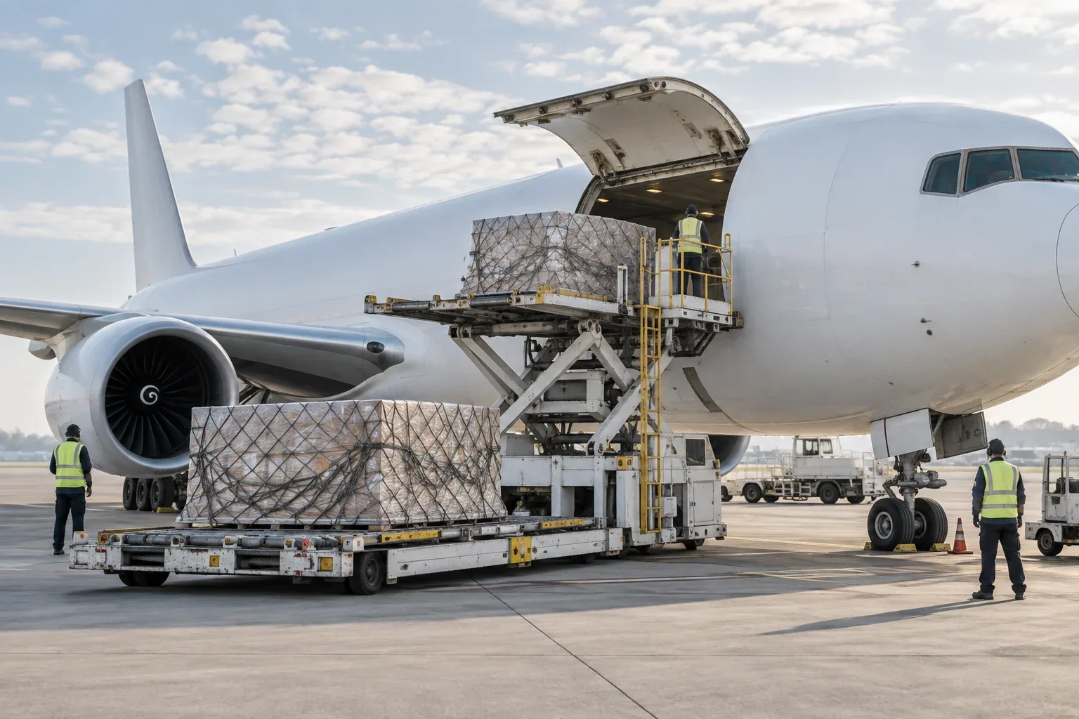 Air freight prepared for transport