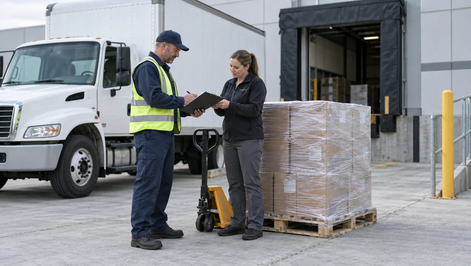 Freight delivery at the receiving location