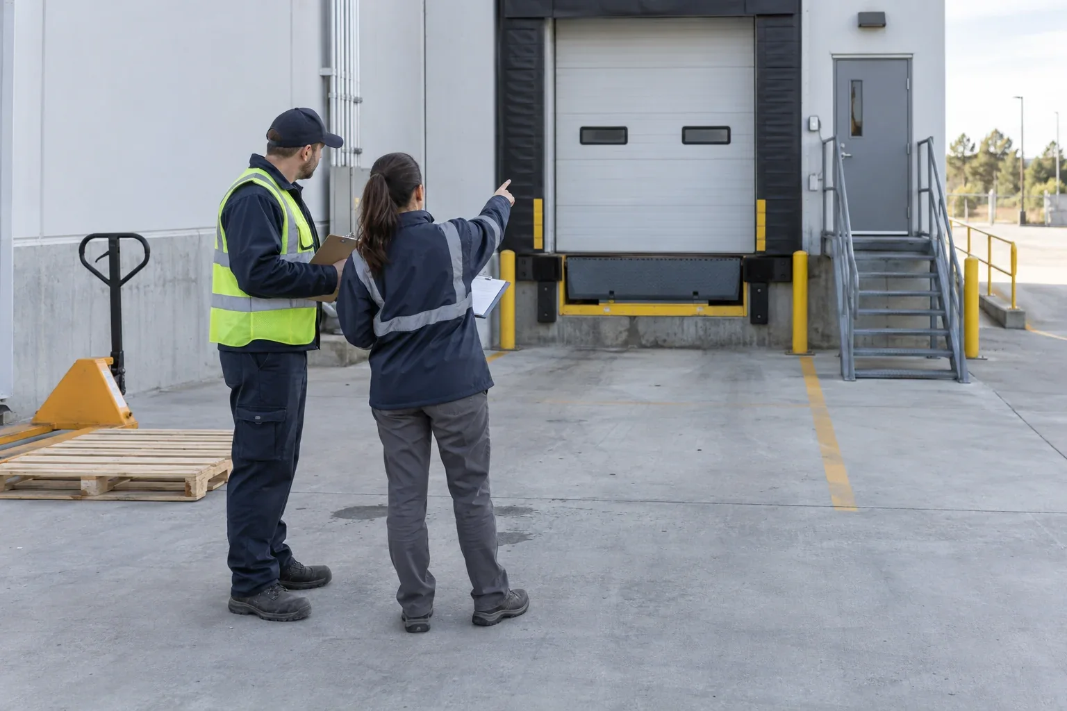 Delivery access being reviewed at a receiving location